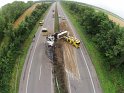 LKW umgestuerzt A 1 Rich Saarbruecken P181